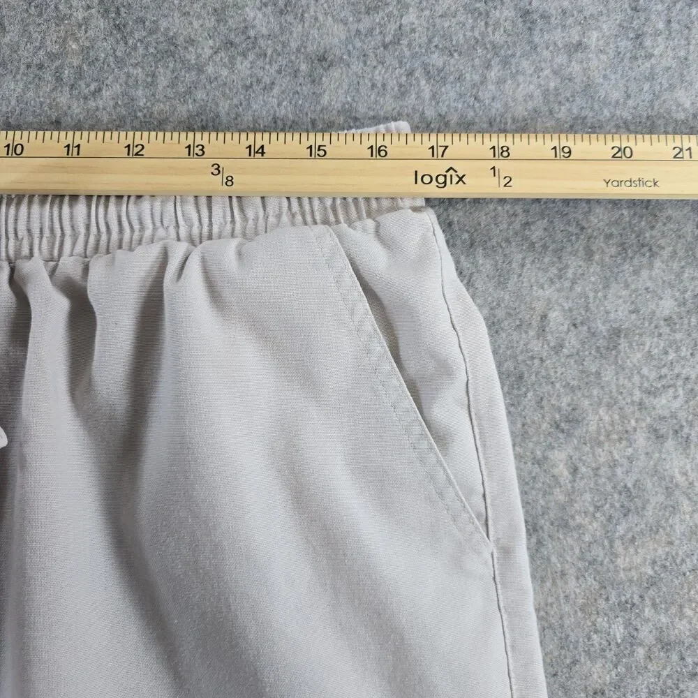 Coofandy Men's Linen Blend Elastic Waist Straight Leg Casual Pants Size L Ivory - Picture 5 of 8
